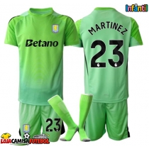 Camisa de Futebol Aston Villa Emiliano Martinez #23 Goleiro Equipamento Secundário Infantil 2025-26 Manga Curta (+ Calças curtas)